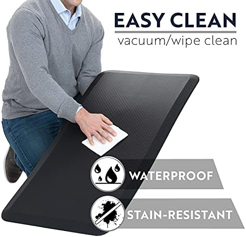 KANGAROO Cushioned Anti Fatigue Kitchen Mats for Floor, 24x70 Black