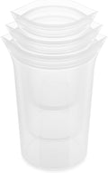 Zip Top Reusable Food Storage Bags | 3 Cup Set [Frost] | Silicone Meal Prep Container | Microwave, Dishwasher and Freezer Safe | Made in the USA