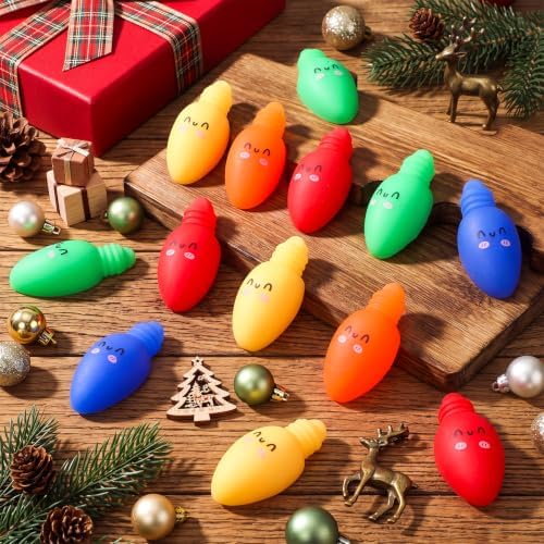 Thenshop 20 Pcs Christmas Light Bulb Soft Ball Bulk 5 Colors Party Favors