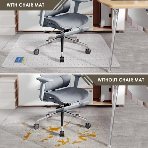 Azadx Heavy Duty Office Chair Mat for Carpet 45" x 53" Hard Material Large