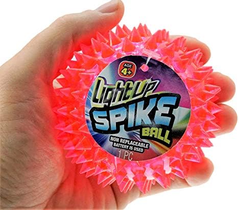 JA-RU Light Up Ball (4 Balls) Rubber Spiky Balls for Kids. Stress 699-4s
