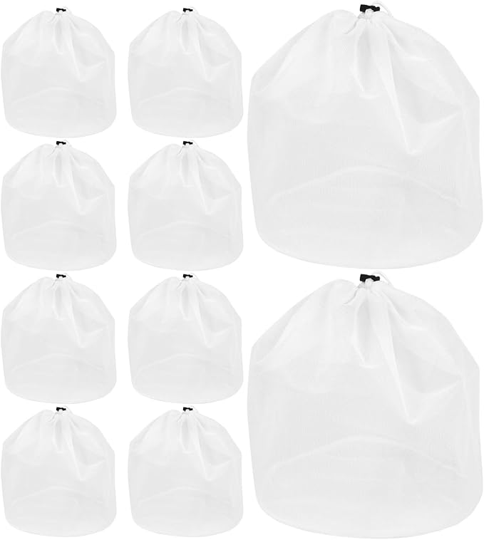 Toddmomy 10pcs Reusable Mesh Laundry Bags with Drawstring Closure 27.6x20in Polyester Clothes Washing Machine Net Organizer for Delicate Socks and Everyday Clothing Multi-purpose Laundry