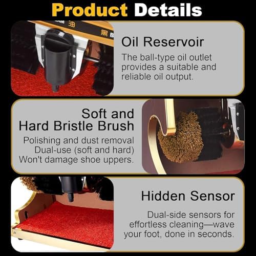 Electric Shoe Polisher Automatic Shoe Machines Cleaning Shoe Cleaner | Fully-automatic induction shoe polishing machine with 100W motor, stainless steel construction, compact for home/hotel/o
