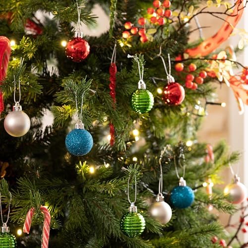 Valery Madelyn Small Christmas Tree Decorations Ball Ornaments 24ct 1.57"