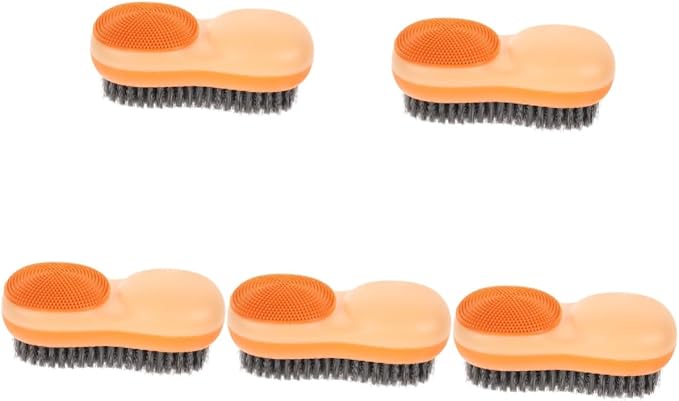 5pcs Laundry Brush Cleaning Scrub Brush Scrub Brush for Cleaning Lovely Scrub Brush Comfortable Grip Brush Shoe Washing Brush Laundry Cleaning Brush Shoes Scrub Brush Orange Step/1235