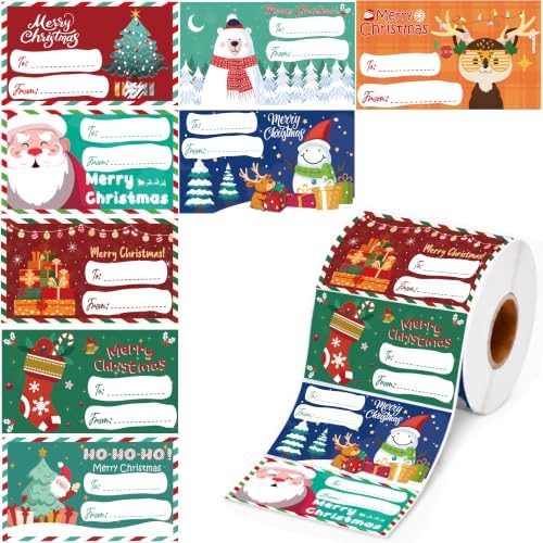 OHOME 500 PCS Christmas Gift Tags - Gift Tags for Christmas Presents | Christmas Gift for Women Mom Men - Christmas Wrapping Paper - Christmas Decorations,2.95 x 1.6 Inch