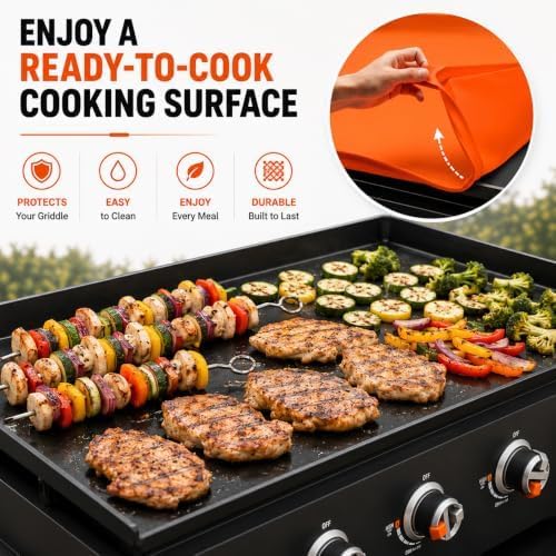 Silicone Griddle Cover for Flat Top Grill | for Cuisinart CGG-180 17" Portable Griddle Protects Grill Surface From Rust And Dust