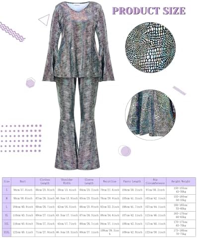 Jexine 70s Disco Outfit Women Sequin Sparkly Costume