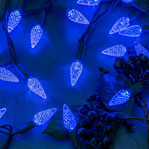 YULETIME 140 Blue C6 Christmas String Light, 2-Set 36 ft 70ct One-Piece LED