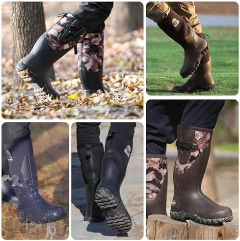 Men's Waterproof Rubber Mud Boots, 6mm Neoprene