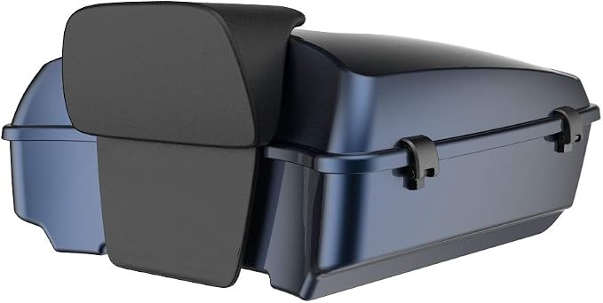 Advanblack Road Glide Tour Trunk Pack Midnight Blue Chopped Tour Trunk Pack Backrest Pad for '97-'25 Harley Touring Road King Street Glide Electra Glide CVO models