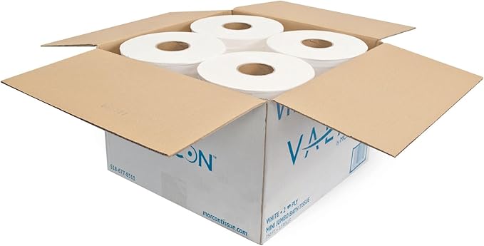 Morcon Paper VT110 Morsoft Millennium Jumbo Bath Tissue, Septic Safe, 2-Ply, White, 750 ft, 12 Rolls/Carton