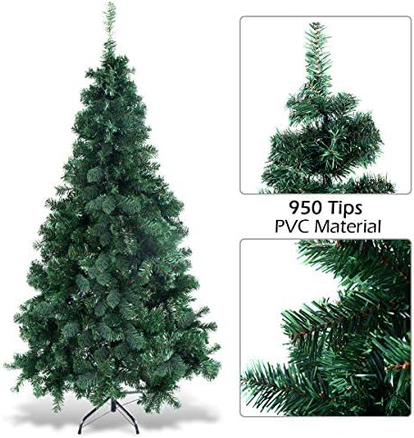 COSTWAY 7Ft Artificial PVC Christmas Tree W/Stand Holiday Season Indoor Outdoor Green