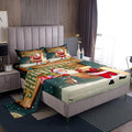 Castle Fairy Merry Christmas Bed Sheets Kids Boys Cartoon Santa Claus Sheet Set 3 Pcs Child Cartoon Elk and Snowman Sheets Set + Deep Pocket Fitted Sheets Flat Sheet 1 Pillow Sham,Twin Size
