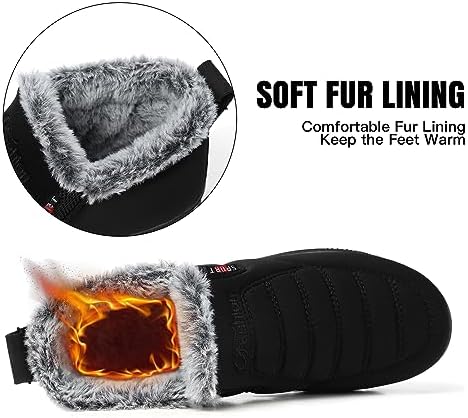 SHIBEVER Snow Boots For Women Warm: Winter Comfortable Non Slip Ankle Boot