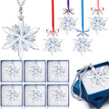 Roowest 10 Sets Christmas Crystal Snowflake Ornaments Glass, Chic Style