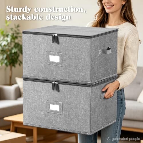 Stemware Storage Cases, Wine Glass Storage Box Containers with Dividers