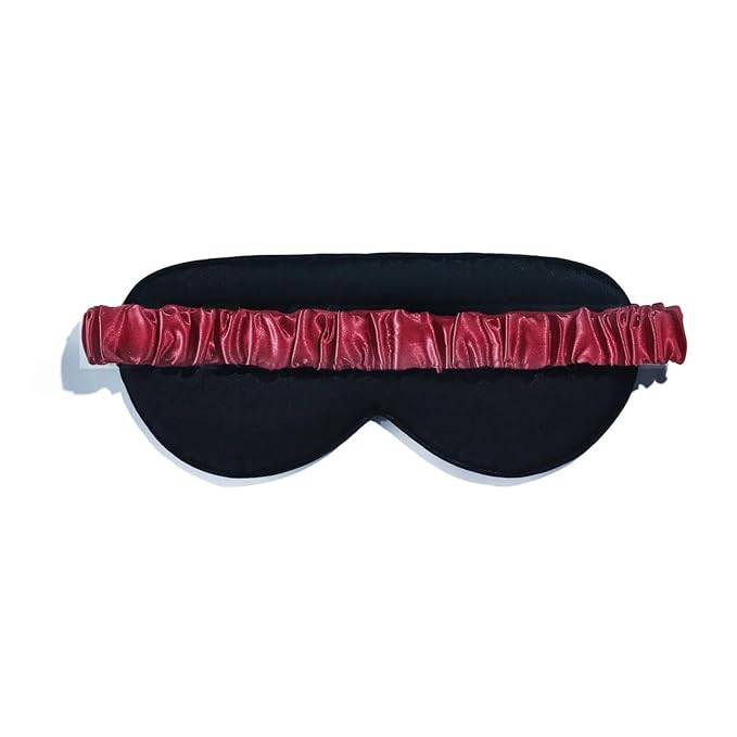 Branche Beauty Belle De Nuit Sleep Mask - Silk Eye Mask 6A Silk 22 Momme Eye Cover Sleepover Shade Blindfold Mask for Luxury Sleep in Total Darkness (Ruby)