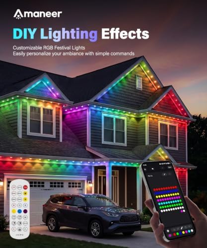 Permanent Outdoor Lights for House, 200ft RGB Christmas LED Light