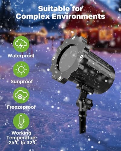 Laser Christmas Projector Lights Outdoor, Waterproof Christmas Decorations Moving Stars Light Show, Remote Control Timer, Holiday Projector Decorations for House, Yard & Garden