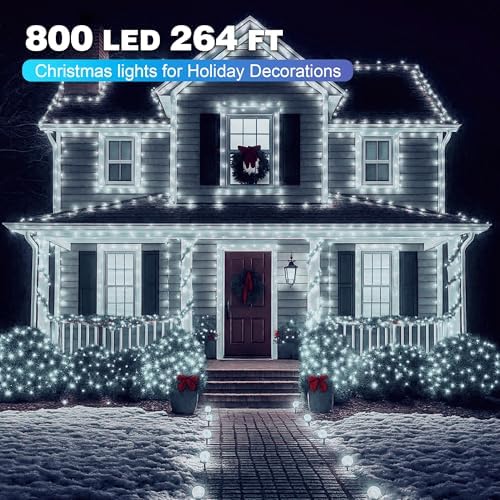264FT Cool White Christmas Lights, 800 LED Outdoor Xmas String Lights