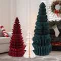 3 Pcs Large Honeycomb Christmas Tree,Classic,Green, Red, White