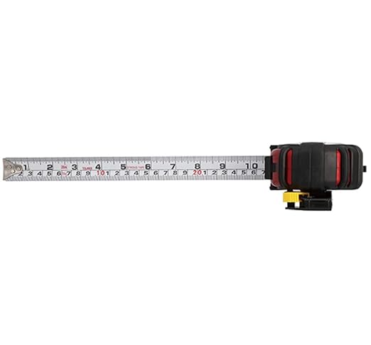 TAJIMA Tape Measure - SAE & Metric Scale 25ft/7.5m x 1.1 inch GS-Lock Measuring Tape with Acrylic Coated Blade & Safety Belt Holder - GSSF-25/7.5MBW