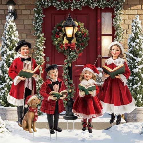 Leinuosen Christmas Family Carolers Yard Signs with Stakes