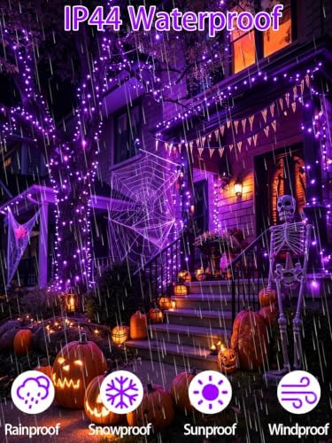 2 Pack 200 LED Halloween Lights 66FT Halloween Decorations String Lights