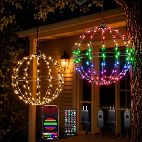 Smart Christmas Ball Lights, 13" & 11" Outdoor Hanging Christmas Decoration