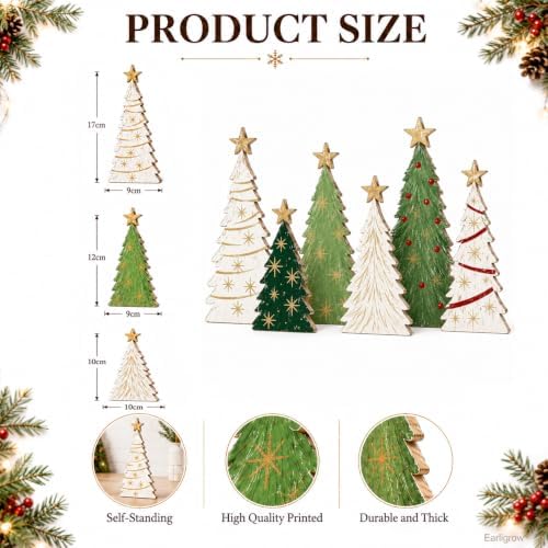 Christmas Decorations Indoor, 5 Pcs Christmas Star Tree Home Decor