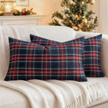 MIULEE Christmas Plaid Pillow Covers Scottish Tartan 12x20 Blue