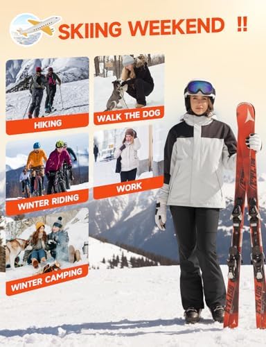 Moosehill Women's Snow Ski Pants : Water Resistant Fleece Lined Flare Fit