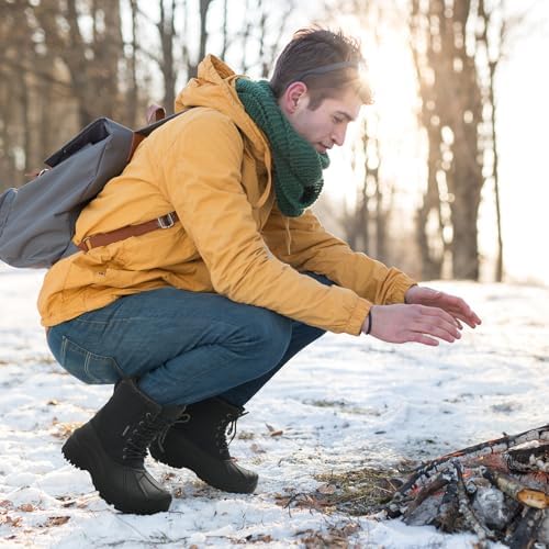 Men's Snow Boots, Insulated Waterproof Winter Duck Boots