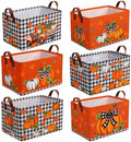 CHENGU 6 Pack Fall Storage Bins Collapsible Autumn Pumpkin Baskets for Home