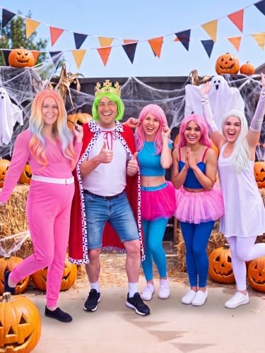 7 Pcs Halloween King and Queen Costume for Couples Cosplay