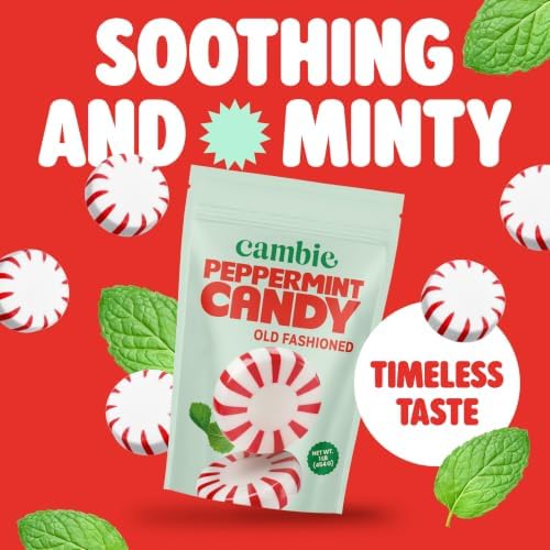 Cambie Peppermint Candy - 1 lb of Hard Candy Individually Wrapped Mints
