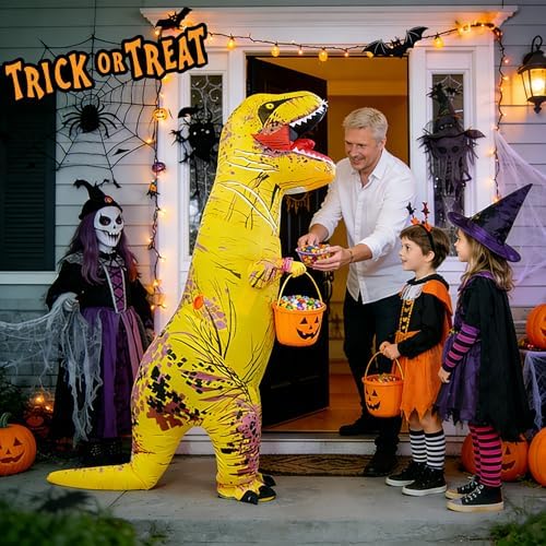 Funny Inflatable Dinosaur Costume for Adult and Kids,Blow Up Dinosaur Costume for Halloween Cosplay Party