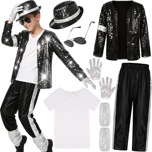 Kids 80s 90s Pop Star Costume Dance Party Outfit Halloween