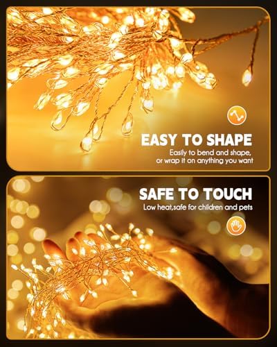 240 LED Solar Fairy Lights Outdoor Waterproof IP65, 20FT 8 Lighting Modes