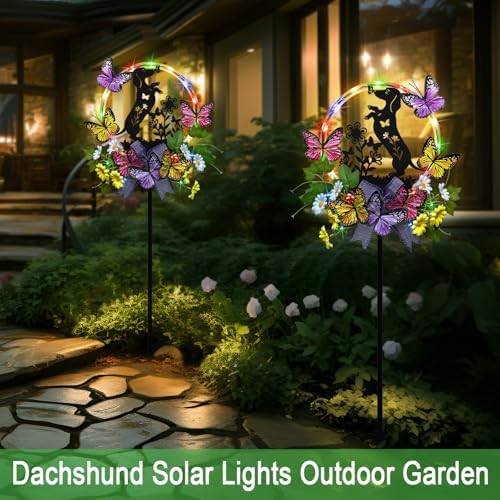 Dachshund Gifts for Women,Outdoor Solar Lights Powered Garden Decor Stake