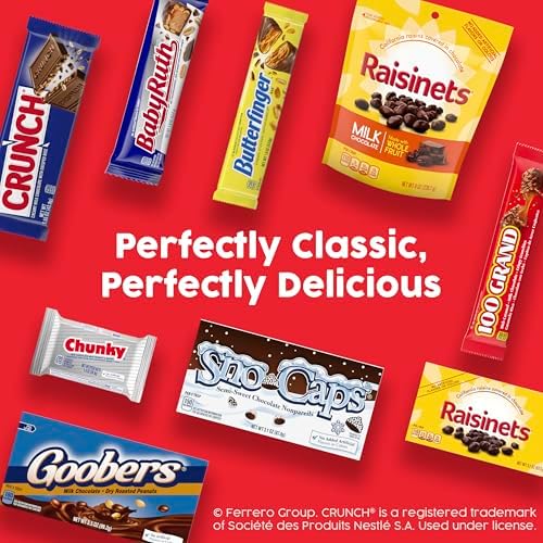 Butterfinger, CRUNCH and Baby Ruth Fun Size, Assorted Candy Bars, Great for Sharing, Bulk 50 Count Variety Pack, 29.7 oz