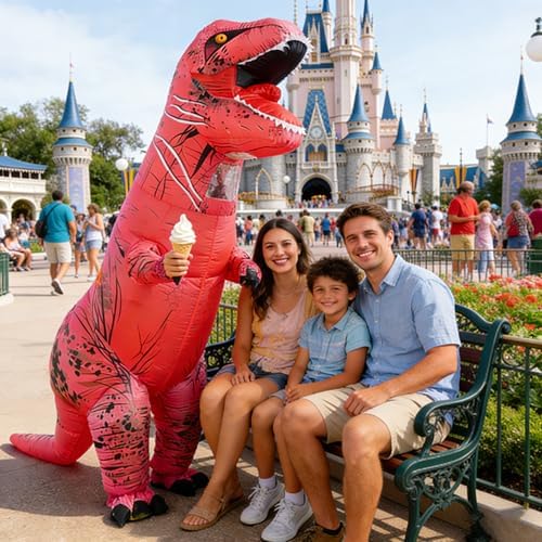 Funny Inflatable Dinosaur Costume for Adult and Kids,Blow Up Dinosaur Costume for Halloween Cosplay Party