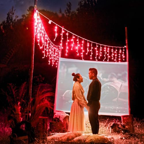 33FT Icicle Lights for Outside 400 LED Red Christmas Lights