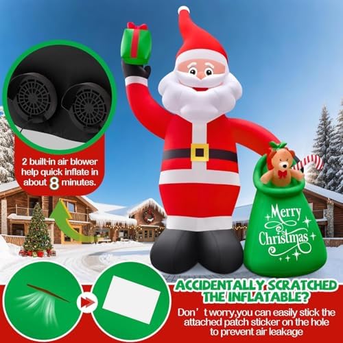Kalolary 20FT Tall Christmas Inflatables Santa Claus