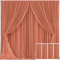 4 Panels Rust Backdrop Curtain for Parties Wedding Wrinkle Free Red Photo Curtains Backdrop Drapes Fabric Decoration for Birthday Party Baby Shower Christmas 20ft(W) x 10ft(H)