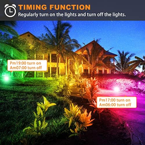 MELPO LED Flood Light Outdoor 80W, 800W Equivalent RGB Landscape Lighting