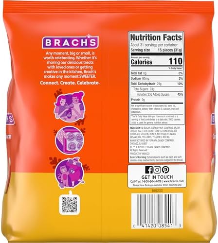 Brach's Classic Candy Corn, Halloween Candy, Classic Fall Treats, 34 Ounce Bag (Pack of 2)