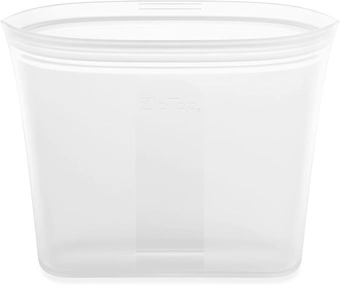 Zip Top Reusable Food Storage Bags | Sandwich Bag [Frost] | Silicone Meal Prep Container | Microwave, Dishwasher and Freezer Safe | Made in the USA