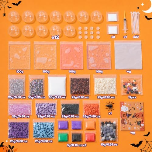 DIY Stress Ball Making Kit 12 TPR Round Skins (Halloween Theme)